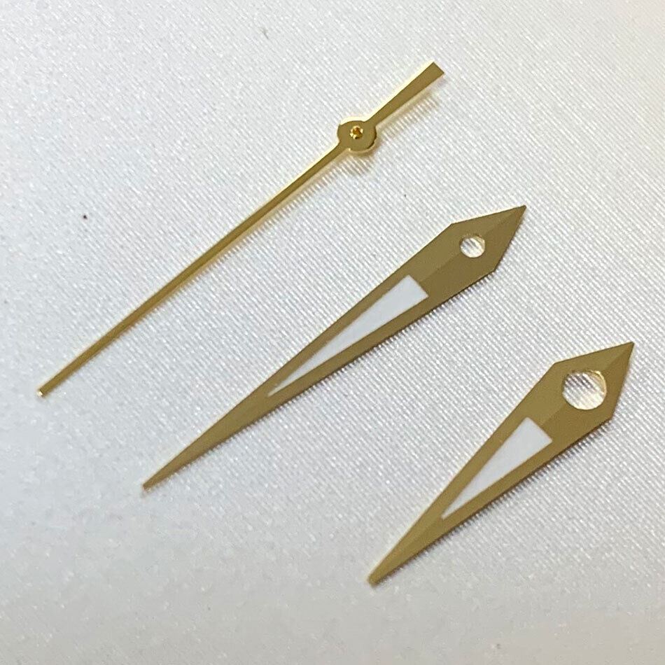 Green luminous watch hands set by A10 for NH35A movement, sizes 10mm and 14.5mm, high visibility.