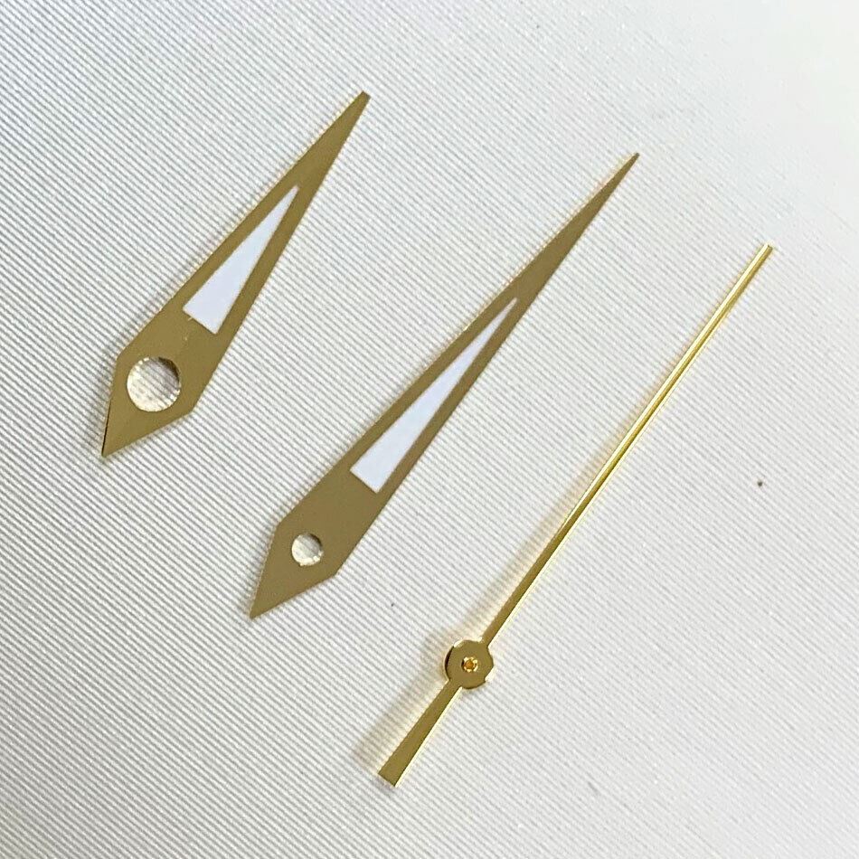 Green luminous watch hands set by A10 for NH35A movement, sizes 10mm and 14.5mm, ideal for watch repair.