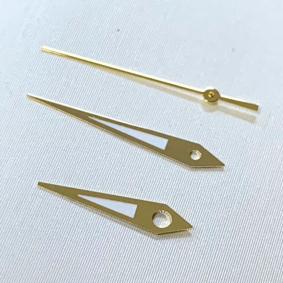 Green luminous watch hands set for NH35A movement by A10, sizes 10mm and 14.5mm, perfect for watch repairs.