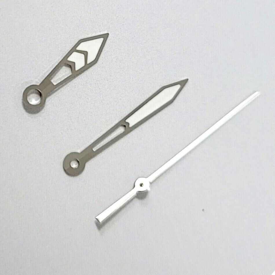 B13 green luminous watch hands set for NH35A/NH36A/4R36 movement, sizes 9.5/14/15mm, precise fit.