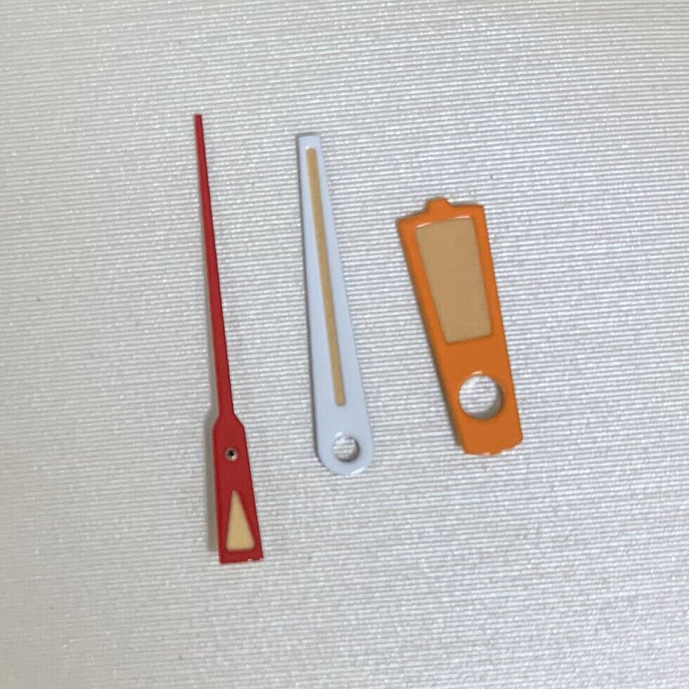 Green luminous orange watch hands set, precision fit for NH35A/NH36A/4R36 movements (7/11/12mm).