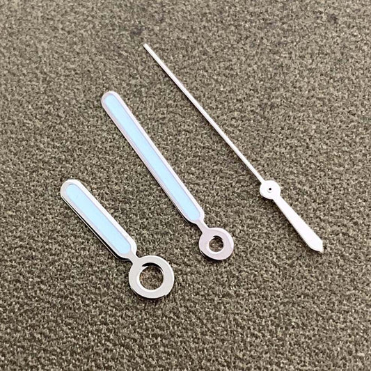 Green luminous rose gold watch hands set for NH35A/NH36A movement by BB12, perfect for stylish timepieces.