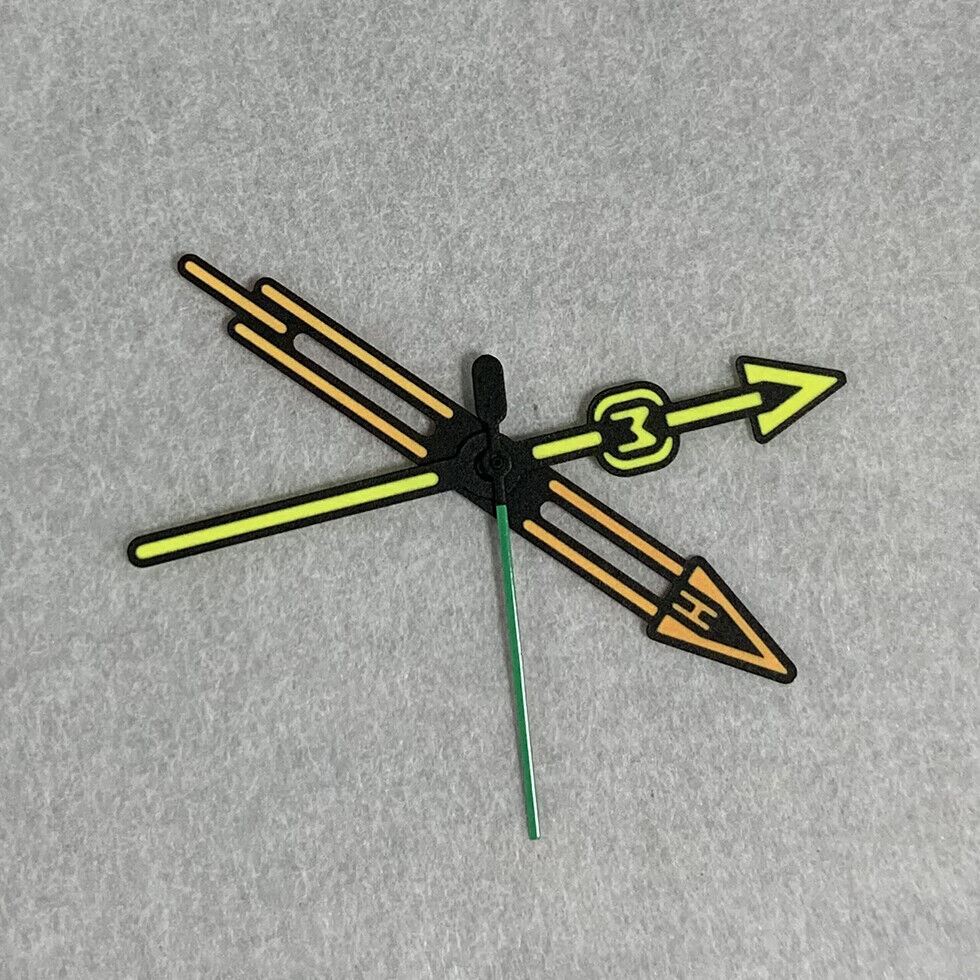 Green luminous watch hands set for NH35A/NH36A movement by B24, ideal for watch repair and customization.