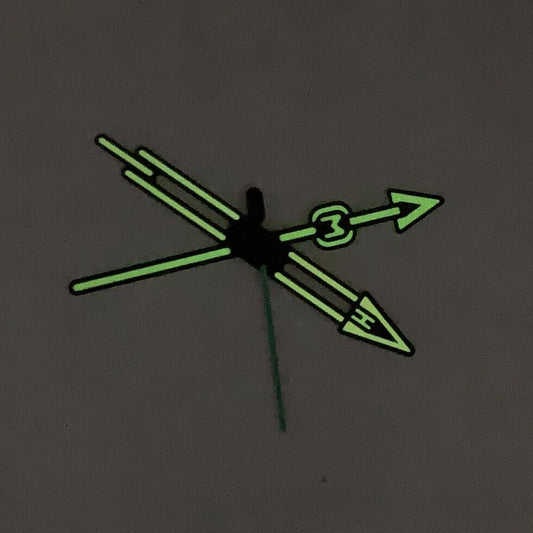 Green luminous watch hands set for NH35A/NH36A movement by B24, ideal for watch repair and customization.