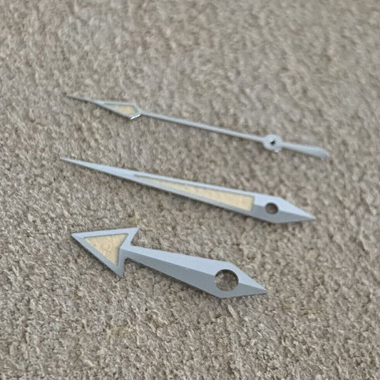 Green luminous sharp end watch hands set for NH35A/NH36A movement by B21-B, ideal for precise timekeeping.