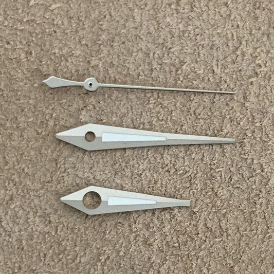 Green luminous watch hands set with sharp ends, compatible with NH35A/NH36A movements, by B40.