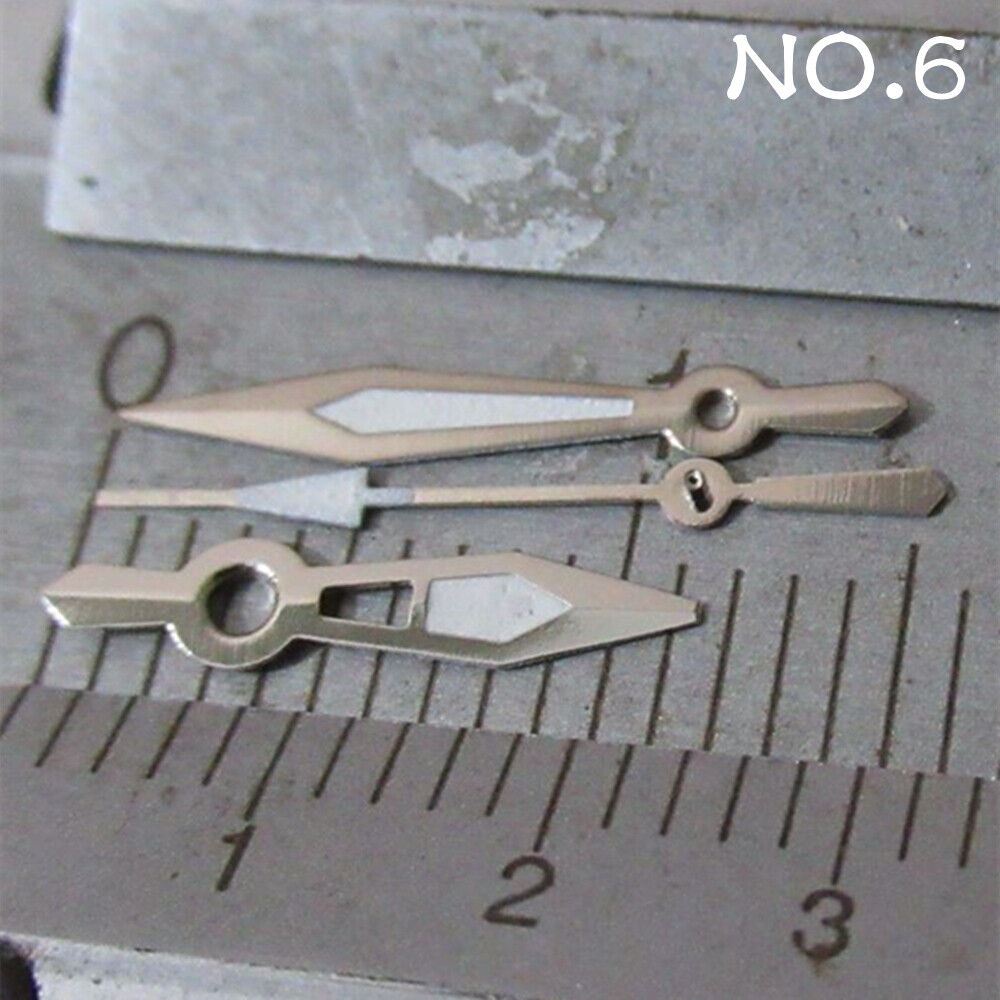 Luminous watch hands set for Miyota 2035 movement by NO.6, ideal for enhancing visibility in low light.