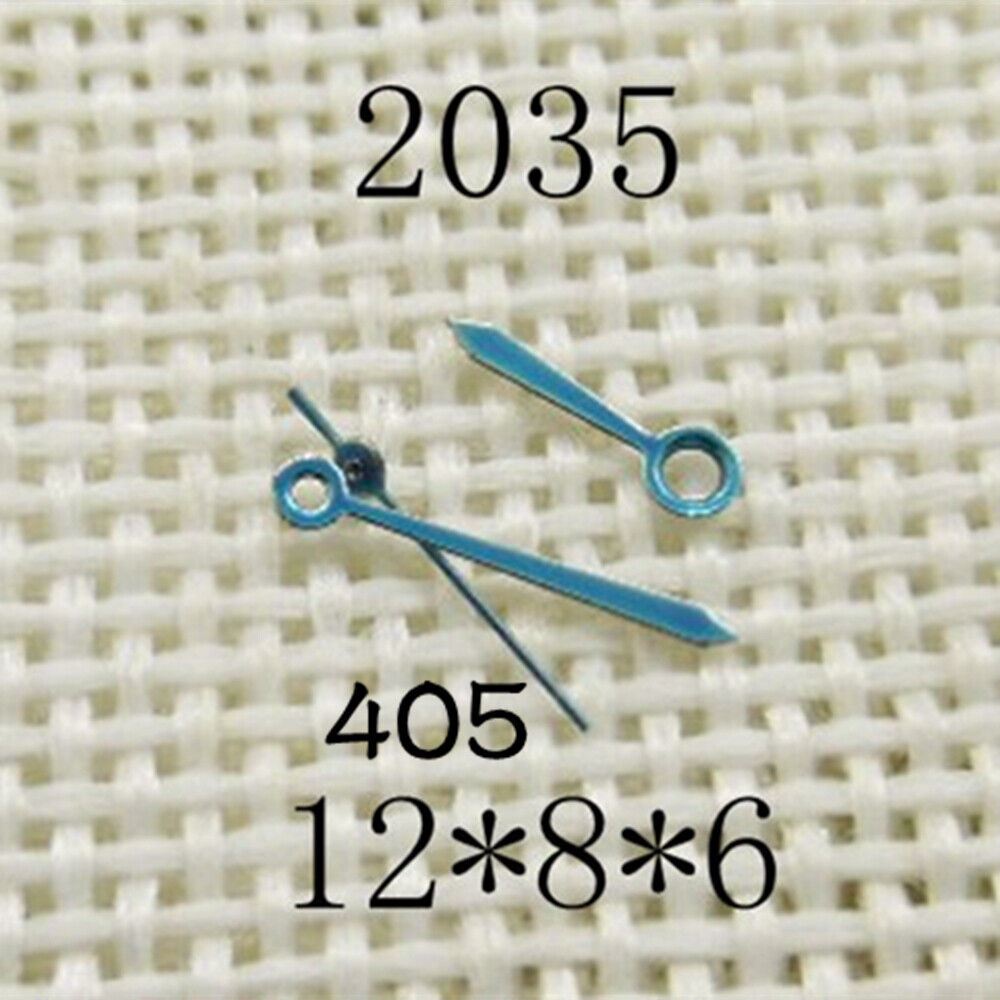 Blue watch hands set for Miyota 2035 movement, 12mm/8mm/6mm lengths by NO.405 brand