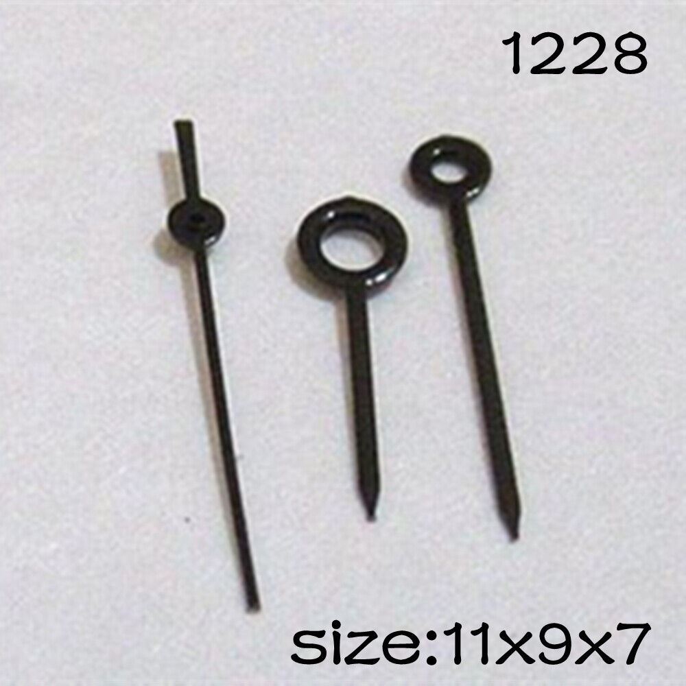 Black watch hands set for Miyota 2035 movement, lengths 11mm/9mm/7mm, precise fit by NO.1228 brand.