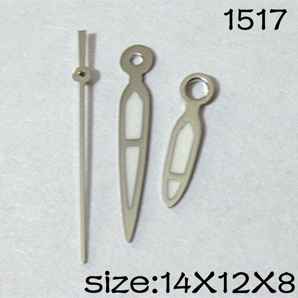 Luminous watch hands set for Miyota 2035 movement, 14mm/12mm/8mm, enhancing night readability.