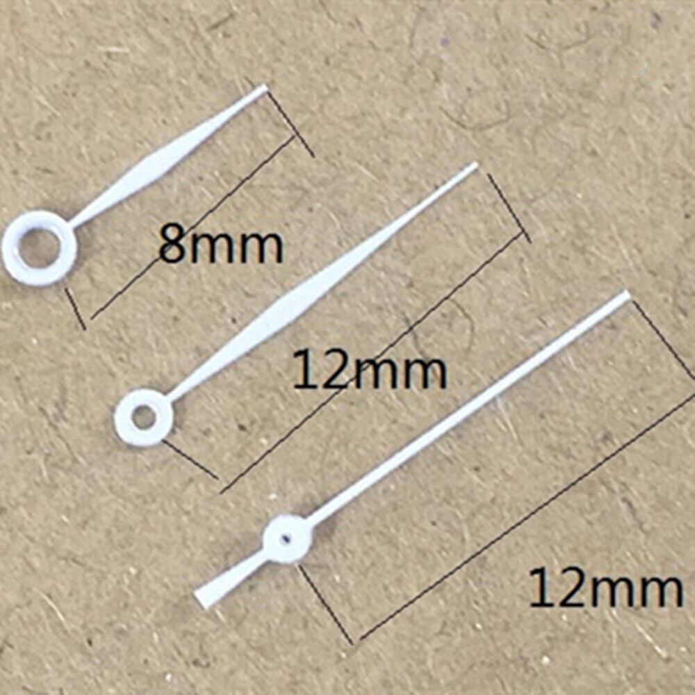 White watch hands set for Miyota 2035 quartz movement, precision-crafted for easy time reading.