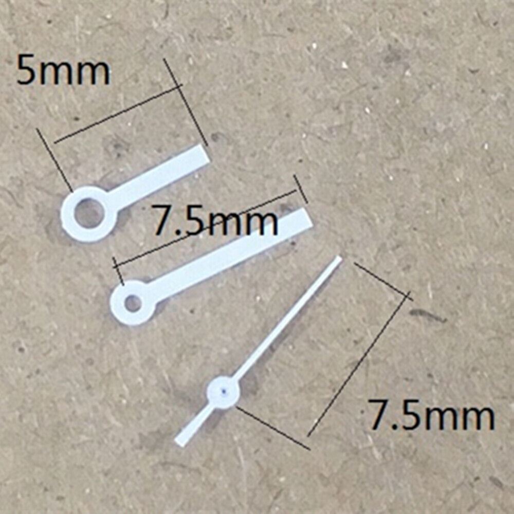 White watch hands for Miyota 2035 quartz movement, precise fit for P1-H2-C17 models.