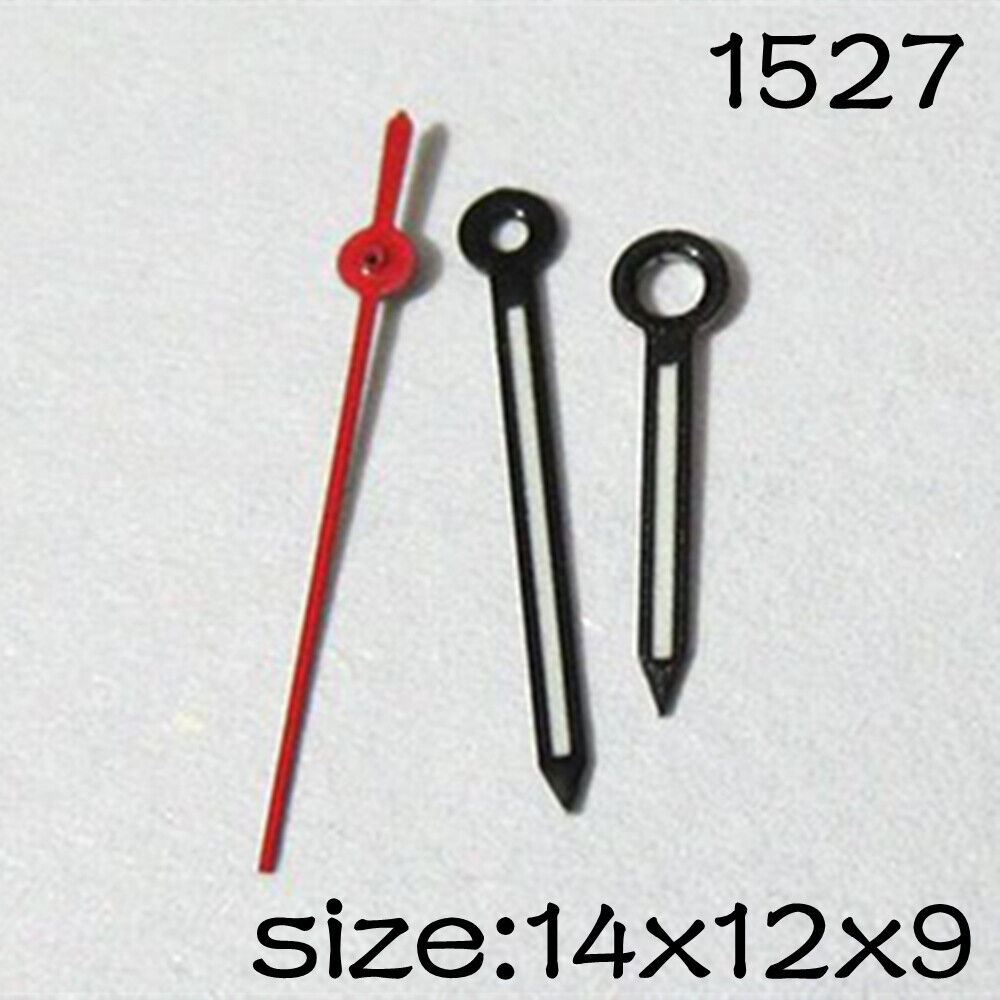 Black trim red second watch hand for Miyota 2035 movement, available in 14mm, 12mm, and 9mm sizes.