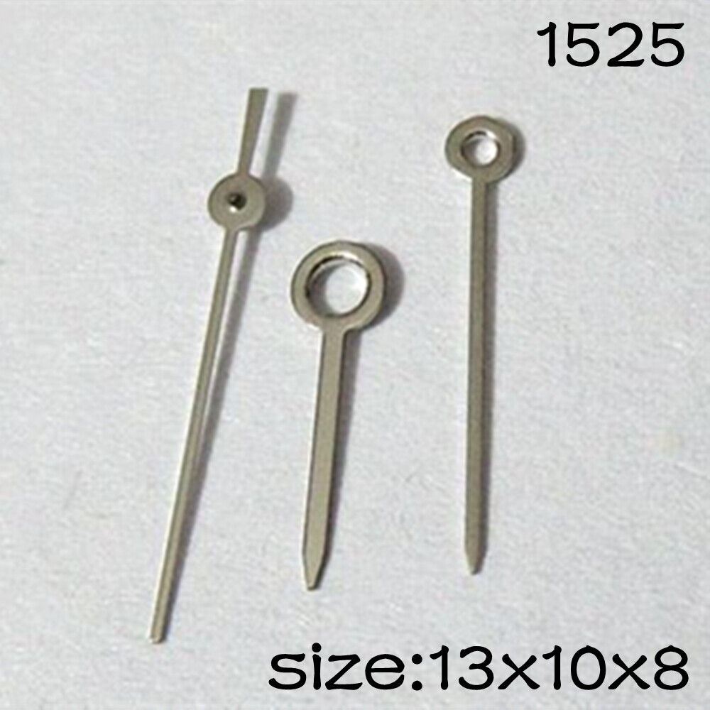 New Silver Trim Watch Hands set for Miyota 2035 movement, sizes 13mm/10mm/8mm, brand #1525.