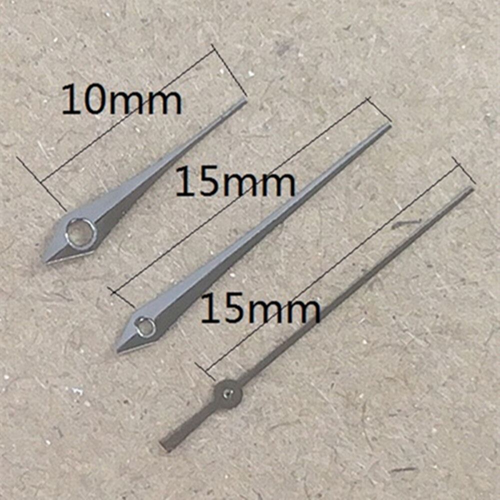 Black plating watch hands for Miyota 2035 quartz movement, precise fit, P1-H4-C102.