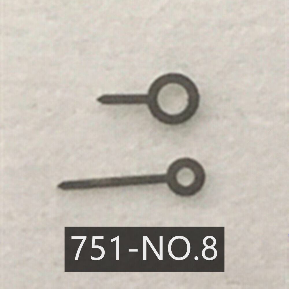 Black two hands for Ronda 751 quartz watch movement, precise fit for watch repair - P1-H6-NO8 brand.