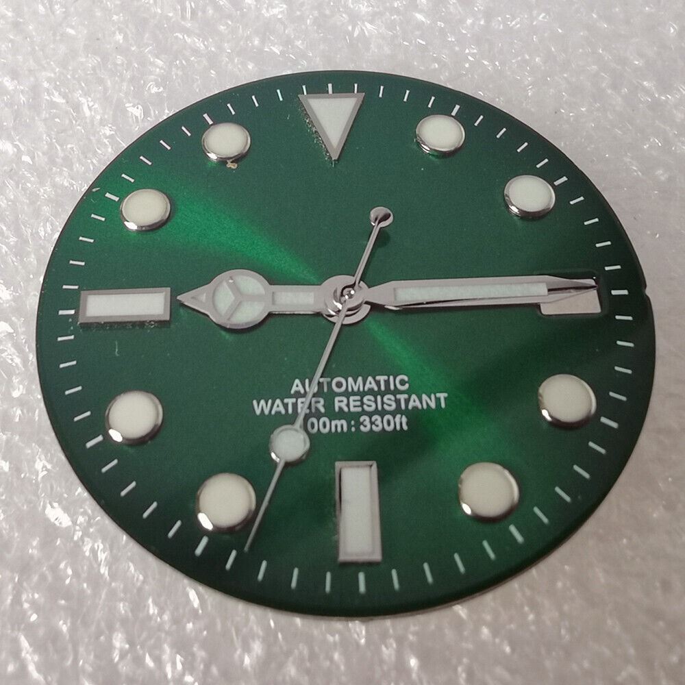Cadran de montre vert 28,8 mm, bleu lumineux, compatible avec le mouvement NH35 NH36
