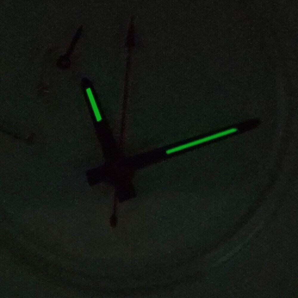 Green luminous watch hands for Hattori Epson TMI VK63 movement, 13x8.5x3.5mm, perfect for precise timekeeping.