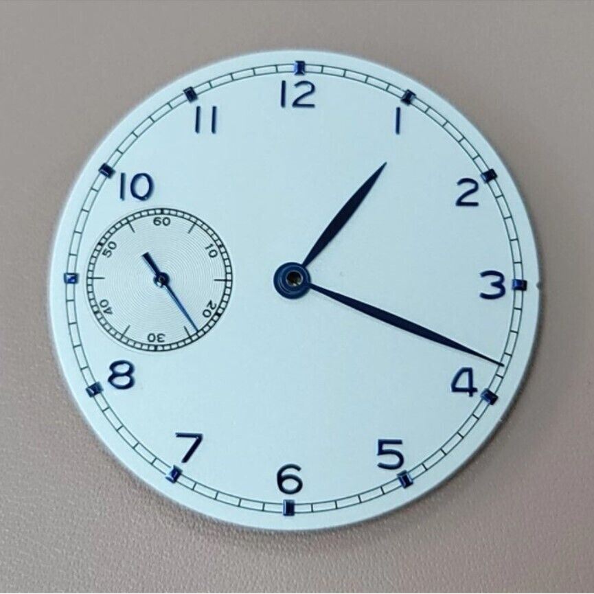Cadran de montre pilote blanc 37 mm compatible avec le mouvement <tc>ETA</tc> 6497 sans logo BP08