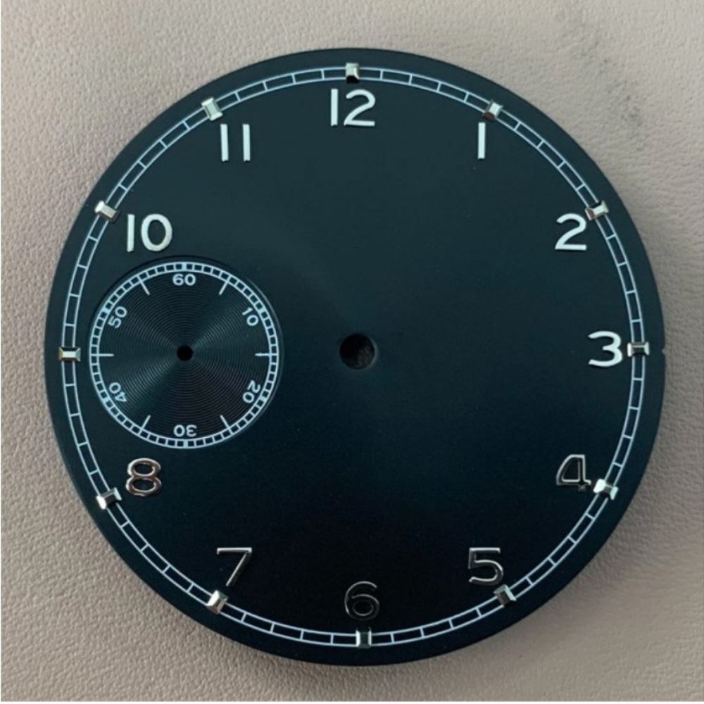 37 mm schwarzes Zifferblatt für Fliegeruhren, passend für ETA 6497-Uhrwerk, ohne Logo, BP08