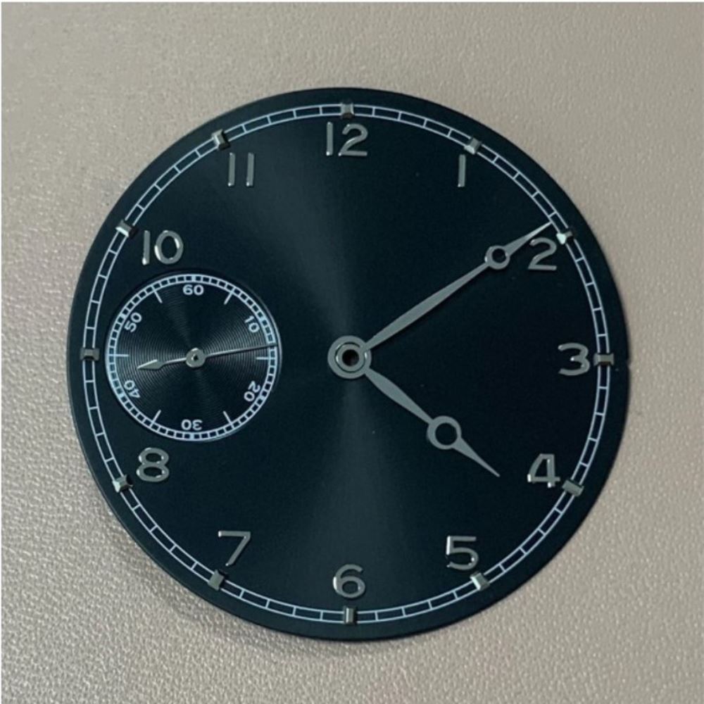 37 mm schwarzes Zifferblatt für Fliegeruhren, passend für ETA 6497-Uhrwerk, ohne Logo, BP08