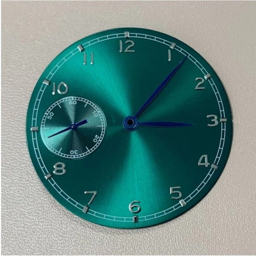Cadran de montre pilote vert 37 mm compatible avec le mouvement <tc>ETA</tc> 6497 sans logo BP08
