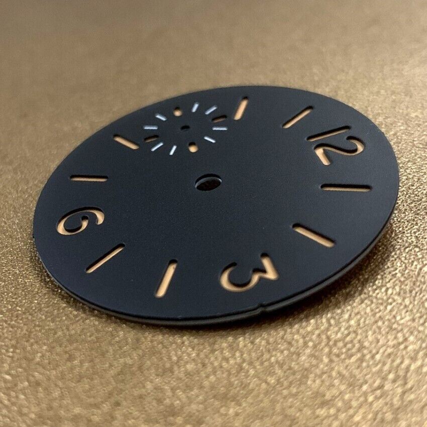 Cadran de montre lumineux vert de 34,5 mm, compatible avec le mouvement <tc>ETA</tc> 6497/6498, sans logo