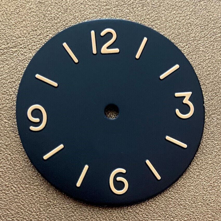 Cadran de montre lumineux vert de 34,5 mm, compatible avec le mouvement <tc>ETA</tc> 6497/6498, sans logo-2