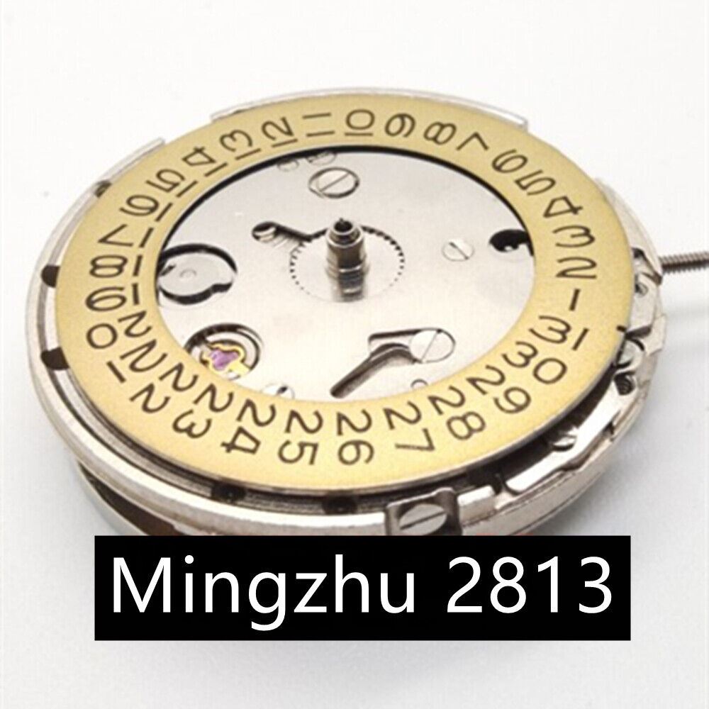 MG2813 automatic mechanical watch movement with 3 hands, silver finish for precise timekeeping replacement