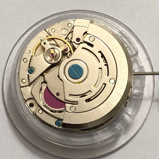 Asian 8205 mechanical watch movement with single calendar, three hands, small second at 6 o'clock, precise timekeeping.