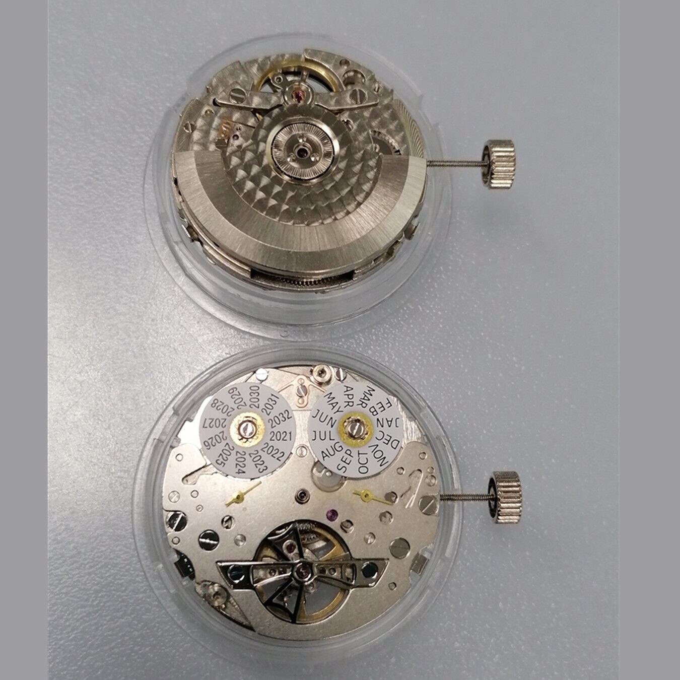 Asian Tianjin Seagull ST2503 mechanical watch movement with perpetual calendar function for precise timekeeping.