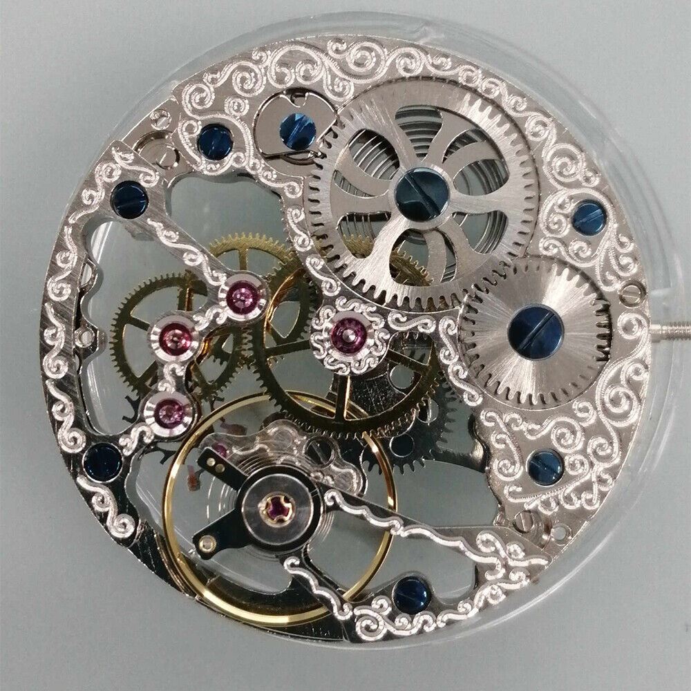 China Made Silver 6497 Seagull ST3601 hollow mechanical watch movement for replacement parts