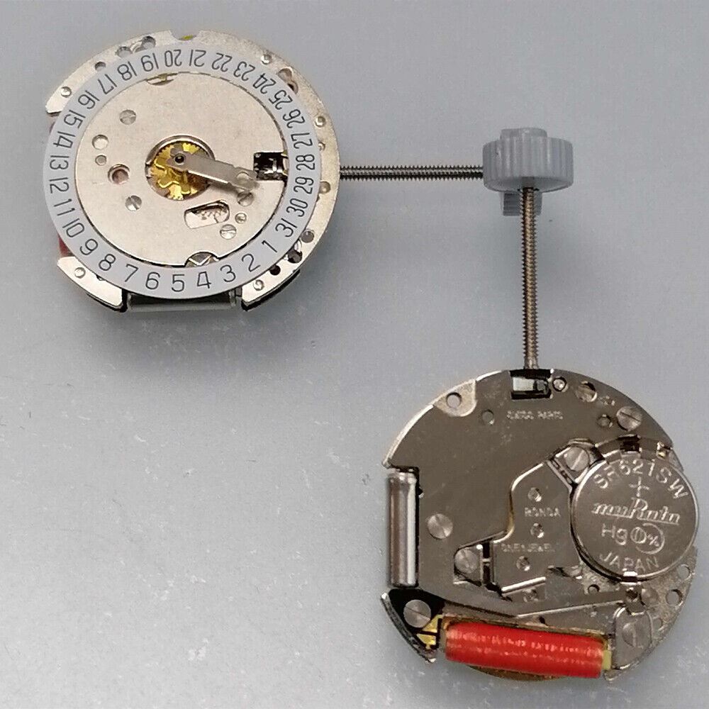 Mouvement de montre à quartz Ronda 775, date à 6 heures, pièce suisse