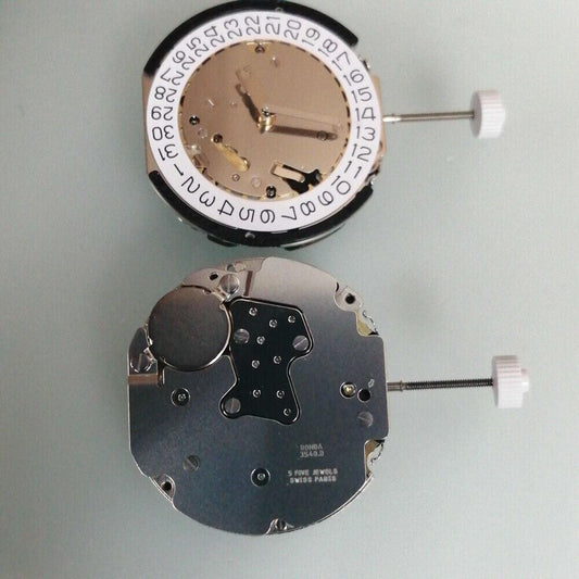 Close-up of Ronda 3540D Quartz watch movement, Swiss precision part for accurate timekeeping