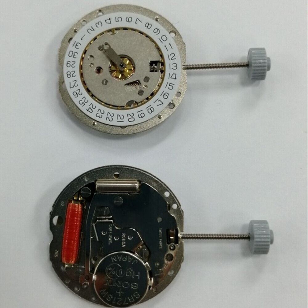Ronda 785 Swiss quartz watch movement with date display at 3 for precise timekeeping.