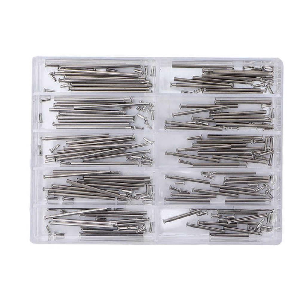 100pcs Alloy Watch Band Clasp Tube Friction Pin Pressure Bars Pins Rivet Ends