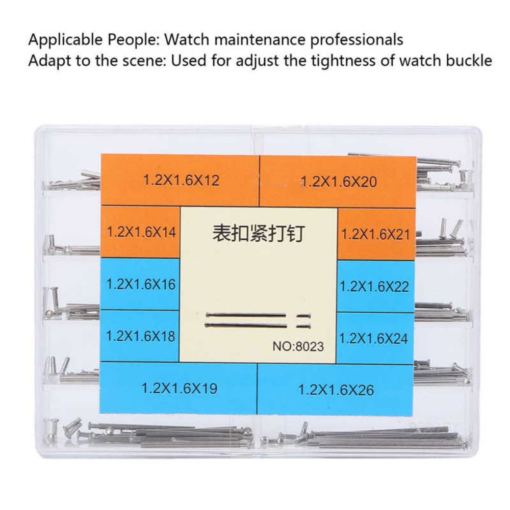 100pcs Alloy Watch Band Clasp Tube Friction Pin Pressure Bars Pins Rivet Ends