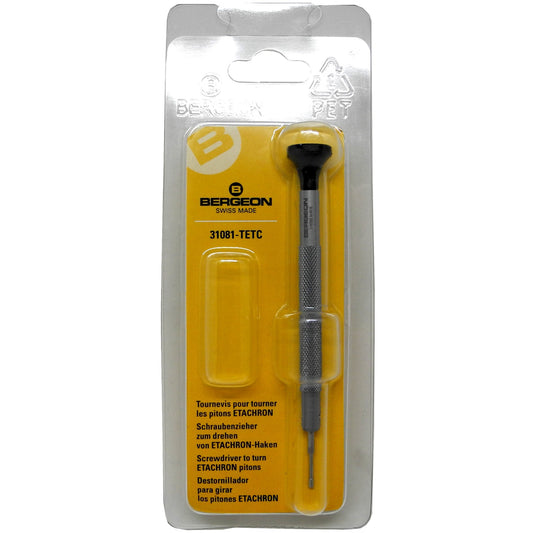 Bergeon 31081-TETC precision screwdriver for ETACHRON pitons adjustment in watchmaking.