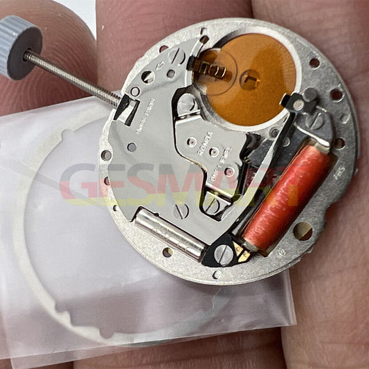 Ronda 785 Swiss quartz watch movement with date at 6, three-hand precision for watch accessories.