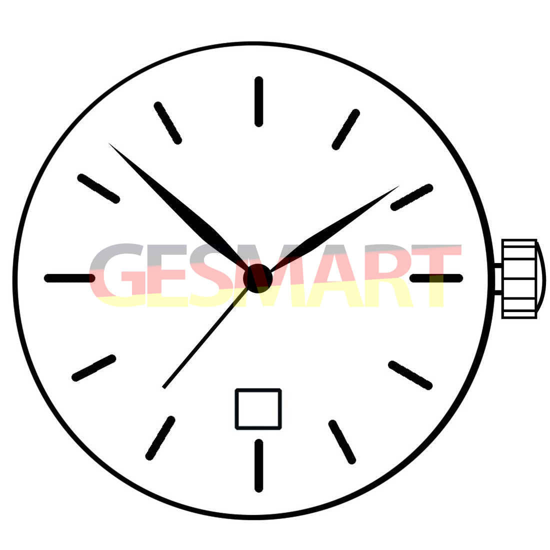 Ronda 774 Quarzuhrwerk, Datum bei 3/6