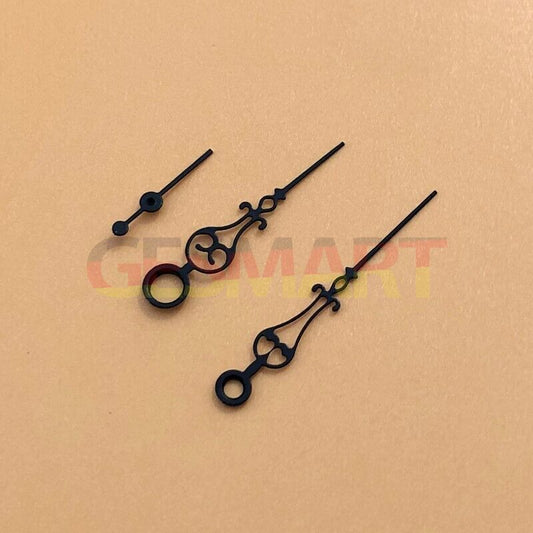 Black floral watch hands for Seagull ST3600 movement, elegant design enhancing timepieces.