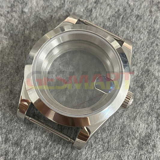 39MM Stainless Steel Watch Case with Transparent Sapphire Back for NH35/NH36 Movements