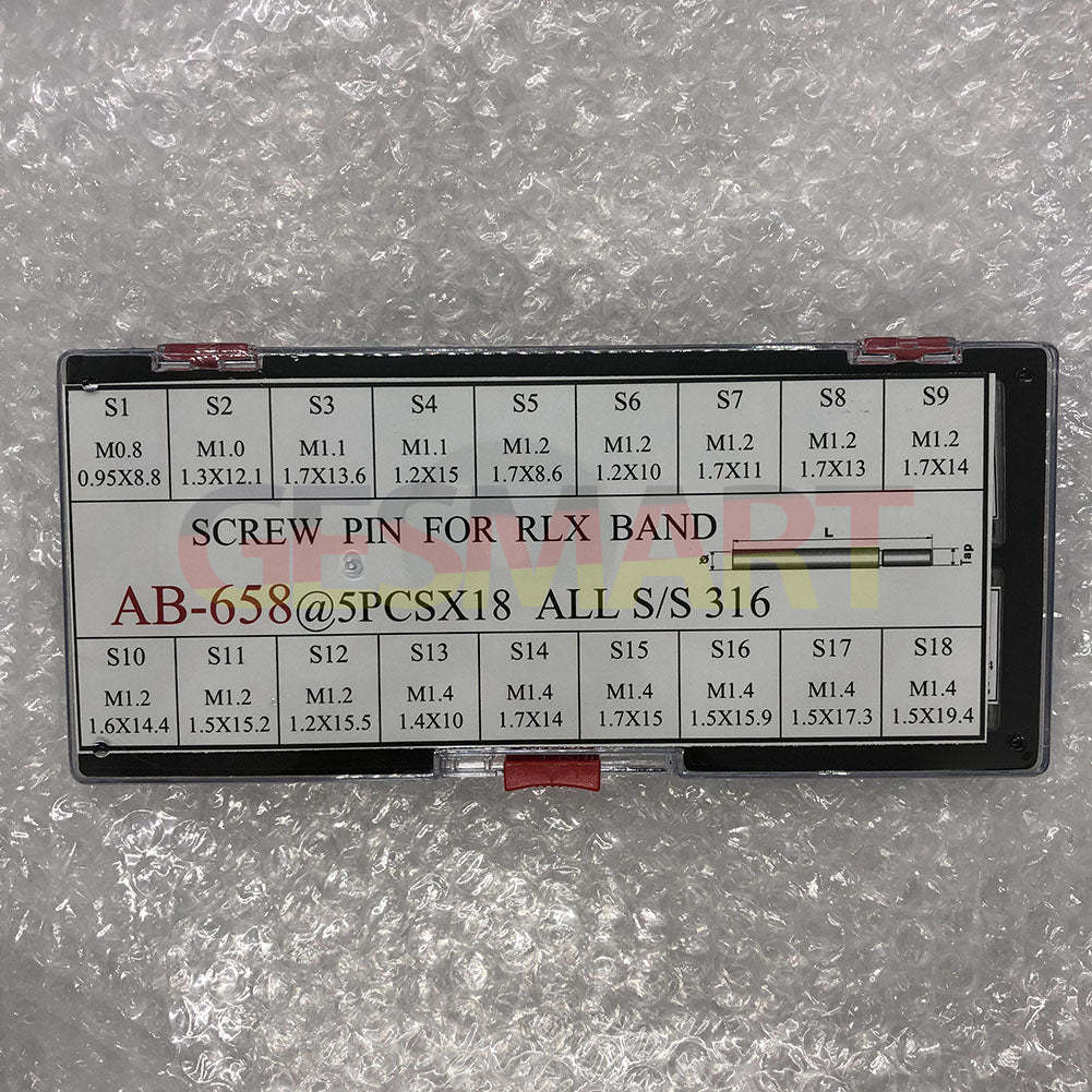 AB-658 Set mit 90 Stück Schraubentyp Uhrenarmband Band Link Pin Gewinde für