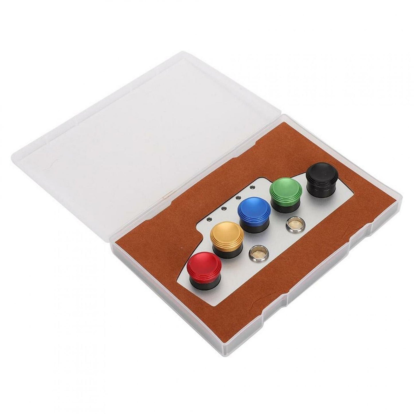 Set of 5 watch oiler cups with covers, ideal for precise oil storage in watch repair.