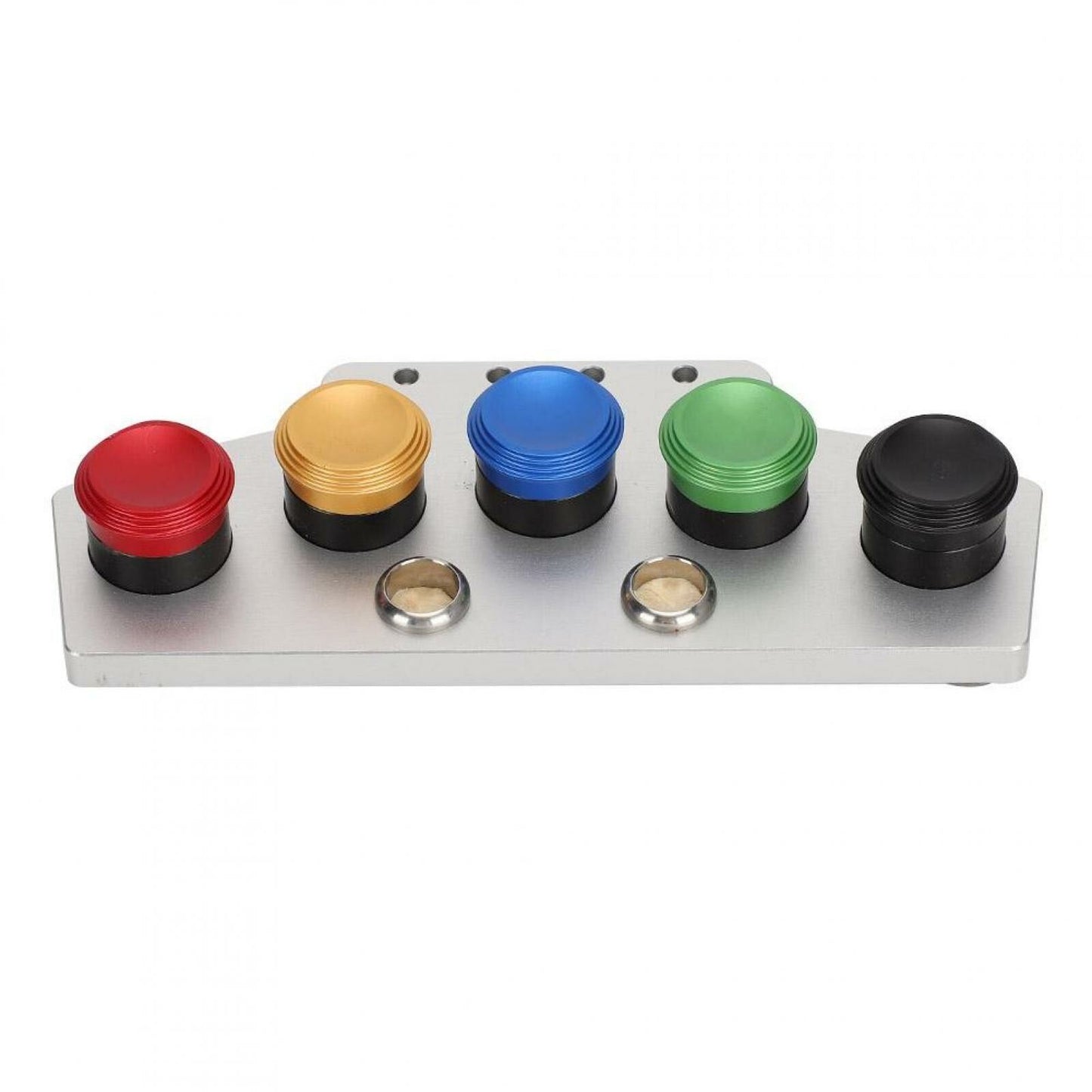 Set of 5 watch oiler cups with covers, ideal for precise oil storage in watch repairs.