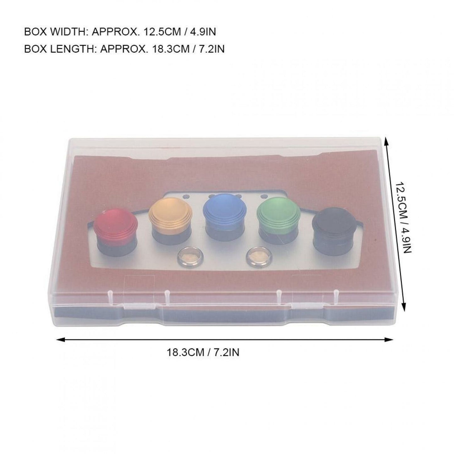 Set of 5 watch oiler cups with covers, designed for precise oil storage in watch repair.