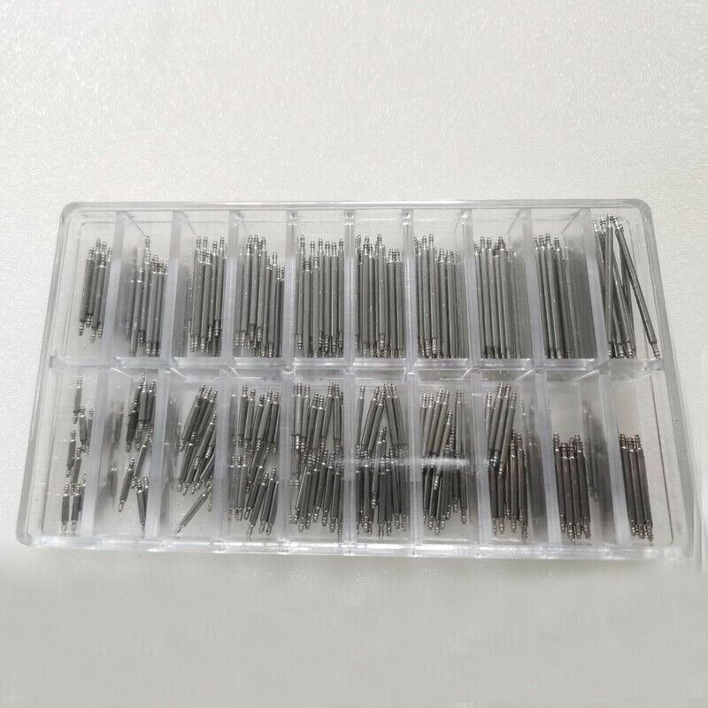 300Pcs stainless steel spring bars and link pins for watch band repairs, versatile toolkit.