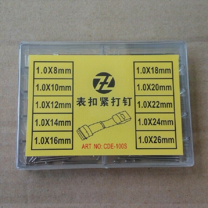 Durable 1.0mm thick spring bar, fits 8-26mm watch band tubes, secure friction pin replacement.