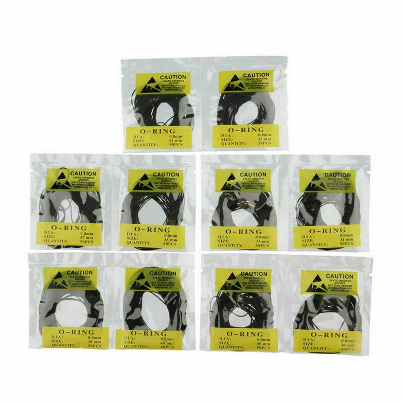 1. Set of 500 rubber O-rings 31-40mm for watch back cover sealing.