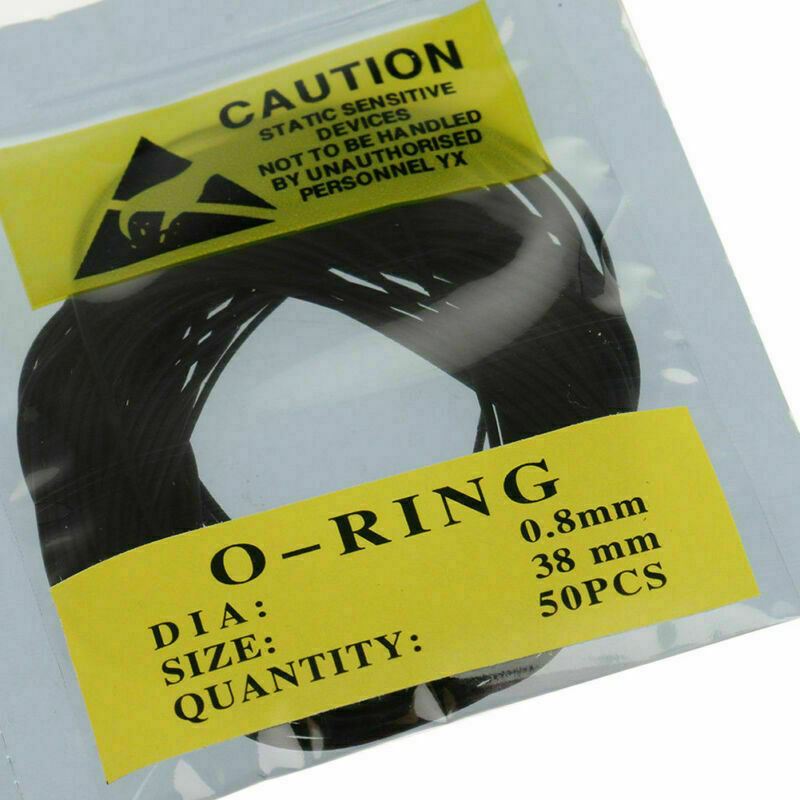 Set of 500 black rubber O-rings 31-40mm for watch back cover sealing, durable and flexible.